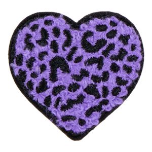 Purple Cheetah Heart Patch - Purple/Multi